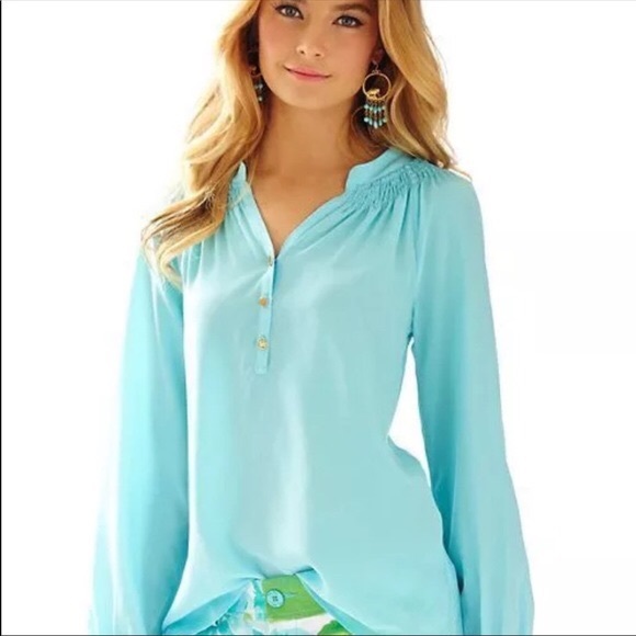 Lilly Pulitzer Tops - Lilly Pulitzer Elsa Silk Blouse Large